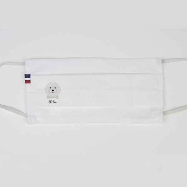 masque-chien-caniche-blanc