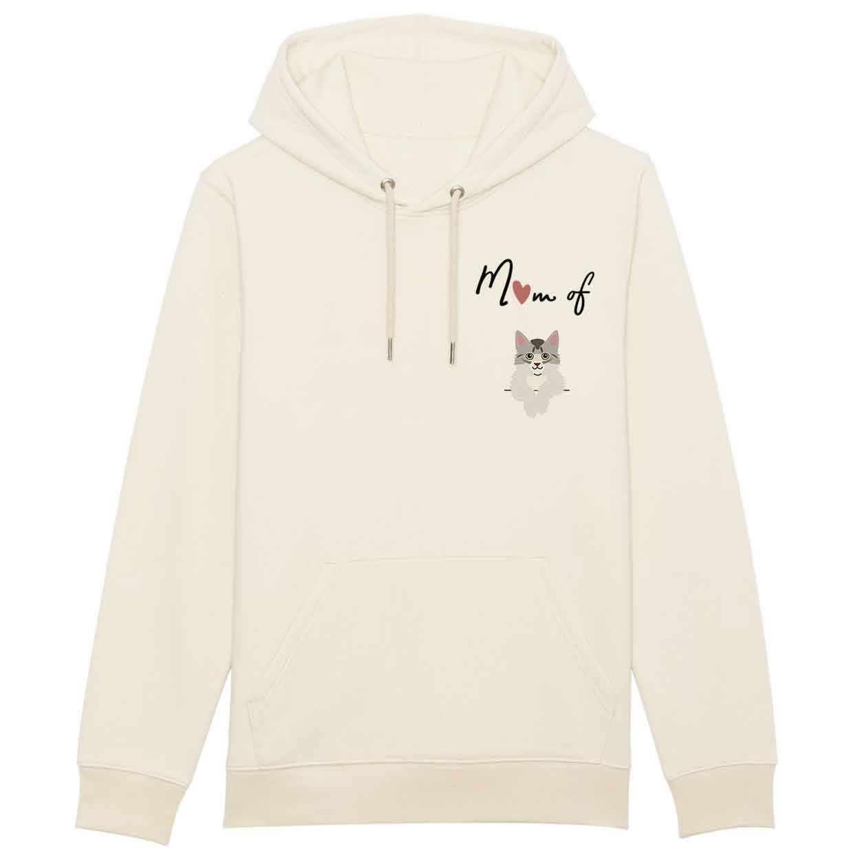 Hoodie mom of cat--somali-silver