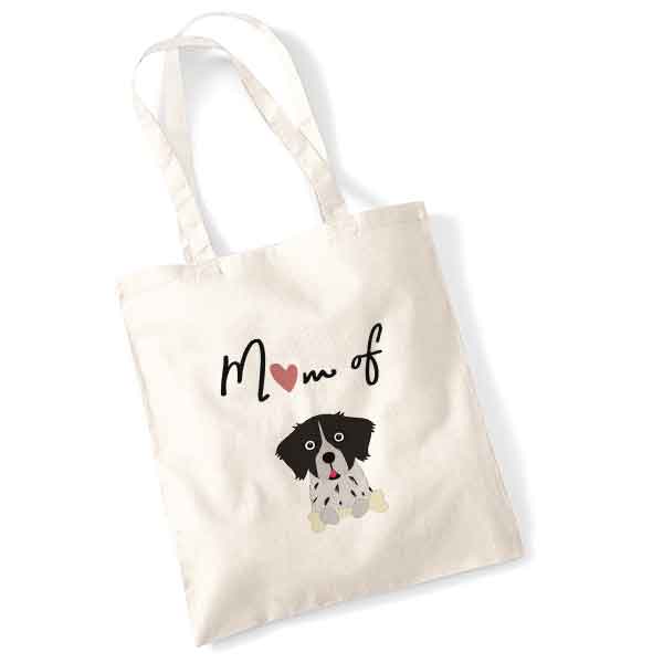 tote bag-mom-of-dog-epagneul-noir-et-blanc