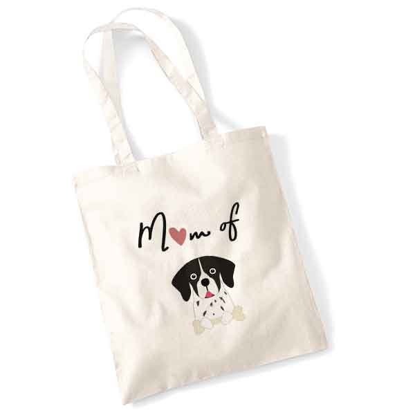 tote bag-mom-of-dog-Pointer-Anglais-noir-et-blanc