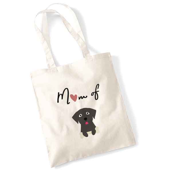 tote bag-mom-of-dog-labrador noir