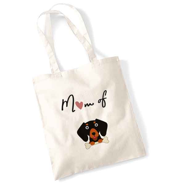 tote bag-mom-of-dog-teckel-noir et fauve