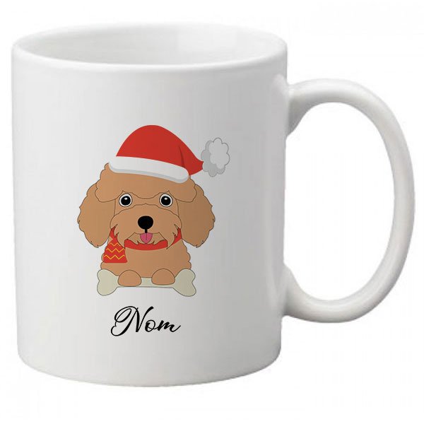 mug-chien-noel-caniche-abricot