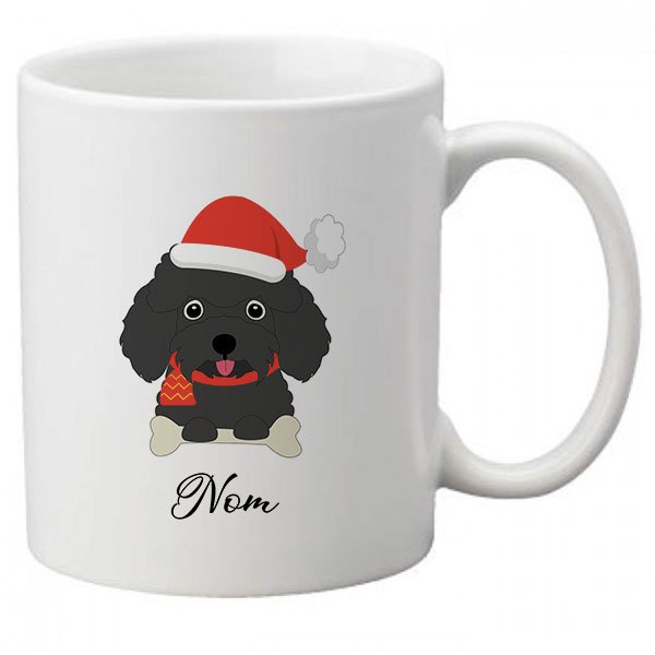 mug-chien-noel-caniche-noir