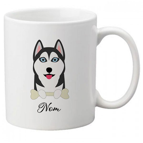 mug-chien-husky-noir-et-blanc