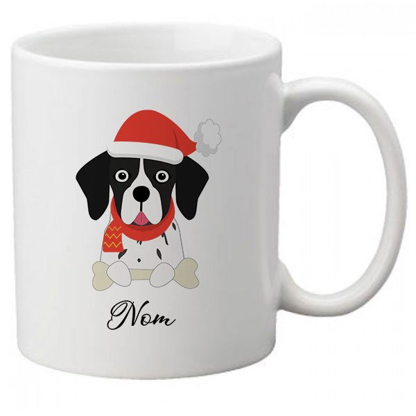 mug-chien-noel-pointer-anglais-noir-et-blanc