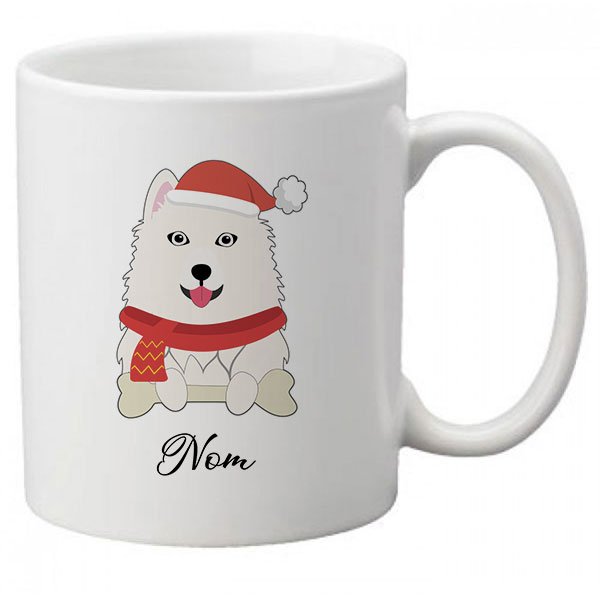 mug-chien-noel-personnalisé-samoyede