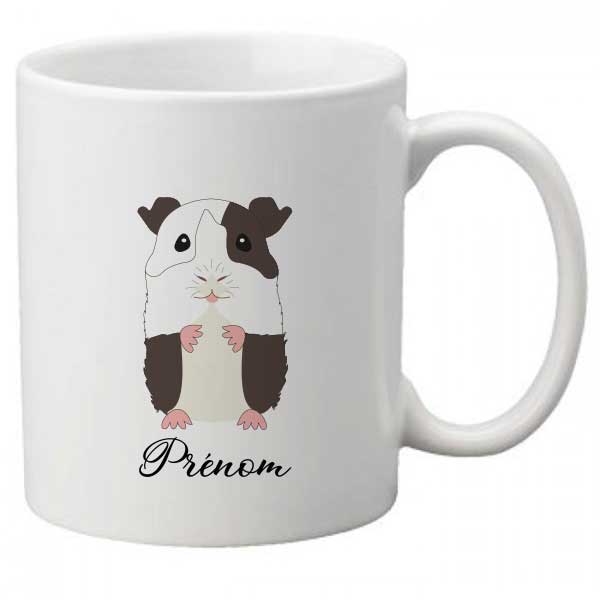 mug-personnalisé-cochon-d'inde-noir-blanc