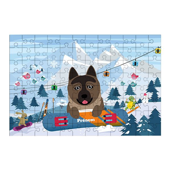 Puzzle chien Ski