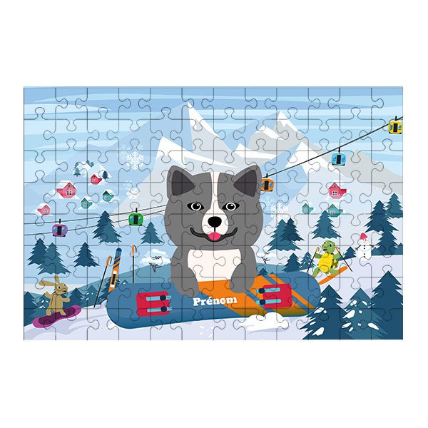 Puzzle chien Ski