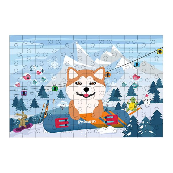 Puzzle chien Ski