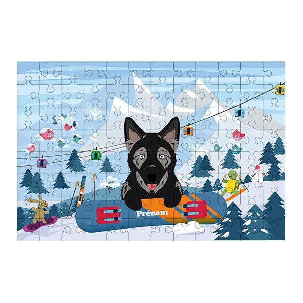 Puzzle chien Ski