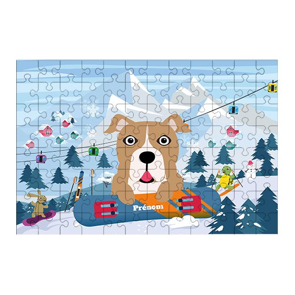 Puzzle chien Ski