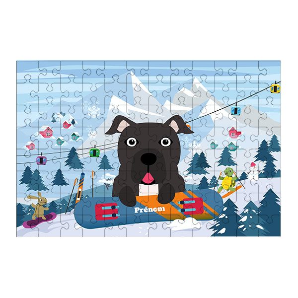 Puzzle chien Ski