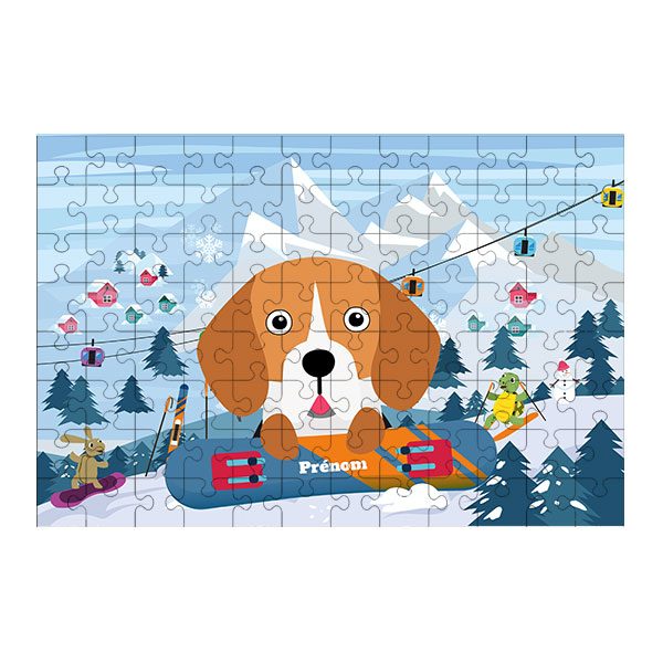 Puzzle chien Ski