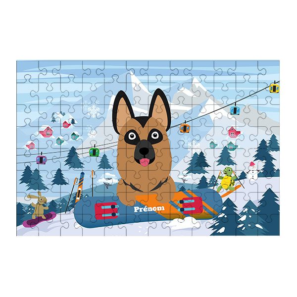Puzzle chien Ski