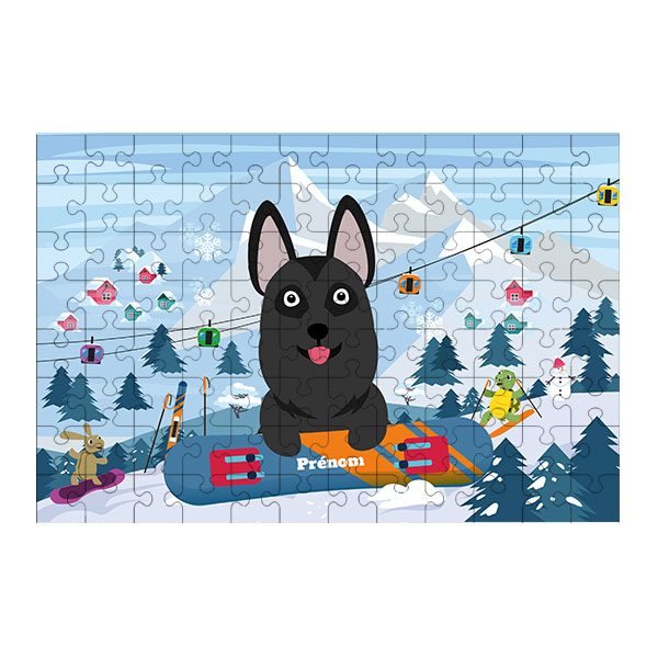Puzzle chien Ski