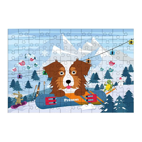 Puzzle chien Ski