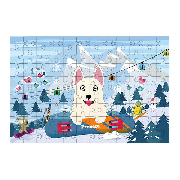 Puzzle chien Ski