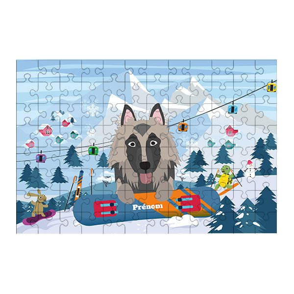 Puzzle chien Ski