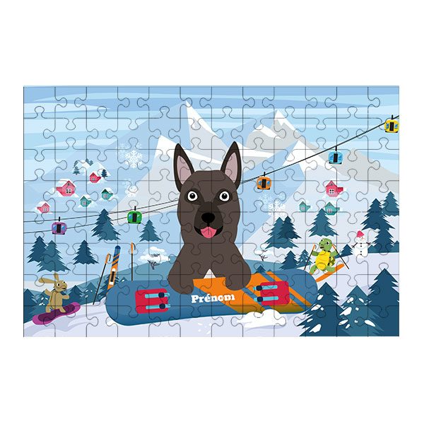 Puzzle chien Ski