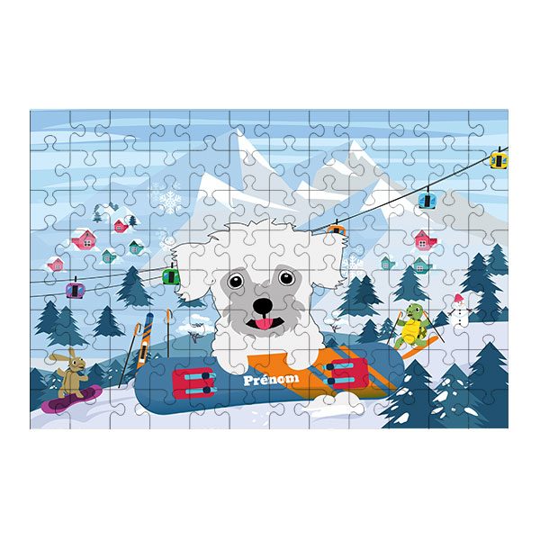 Puzzle chien Ski