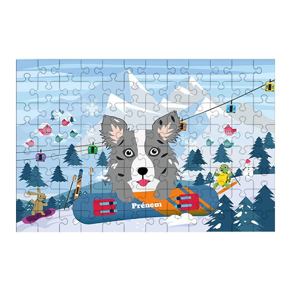 Puzzle chien Ski