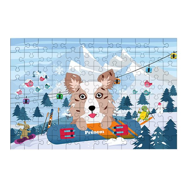 Puzzle chien Ski