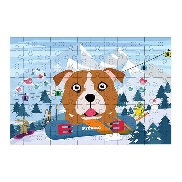 Puzzle chien Ski