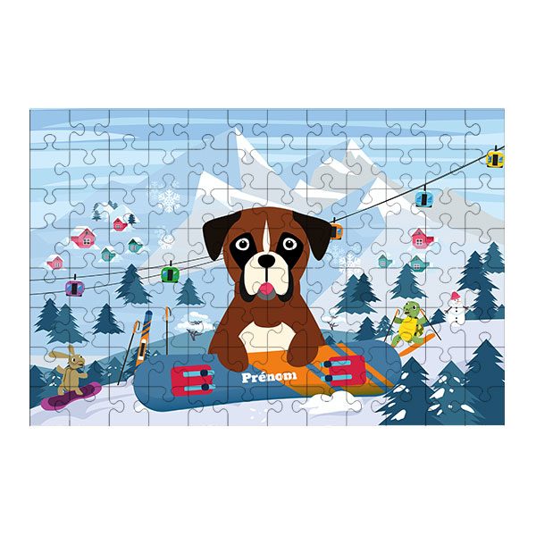 Puzzle chien Ski
