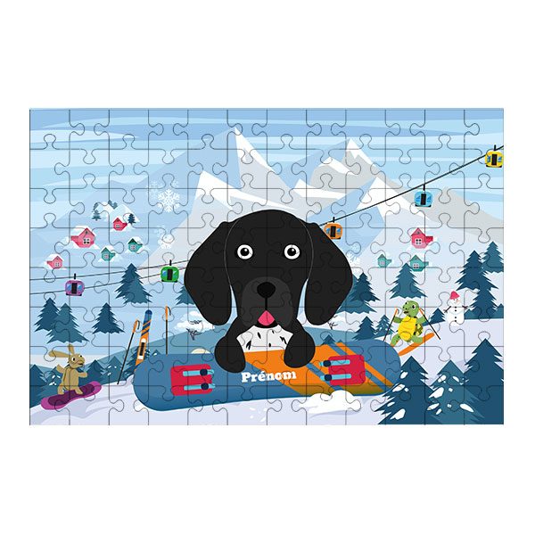 Puzzle chien Ski