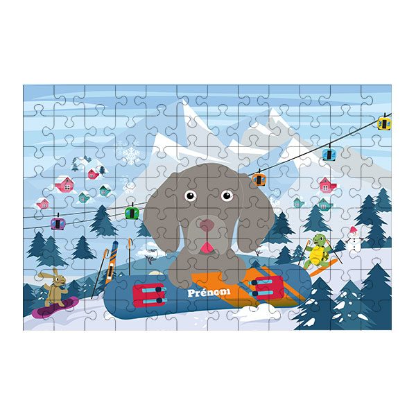 Puzzle chien Ski