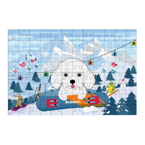 Puzzle chien Ski