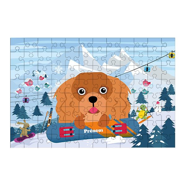 Puzzle chien Ski