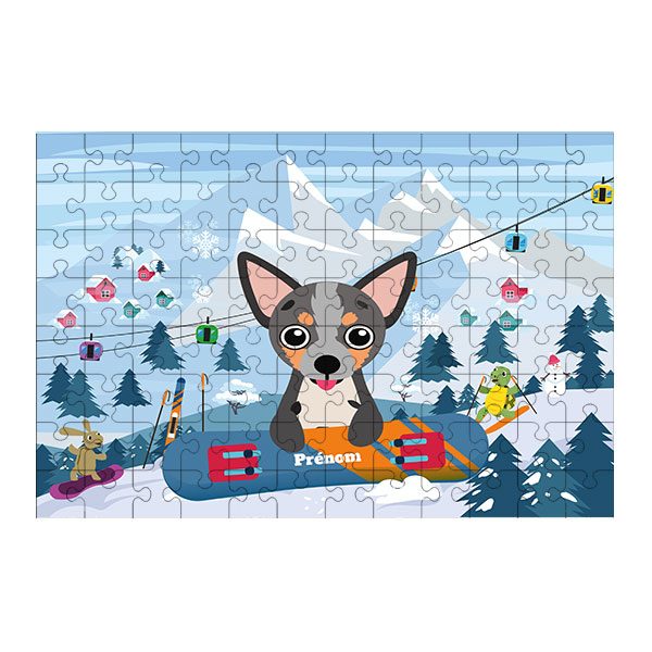 Puzzle chien Ski