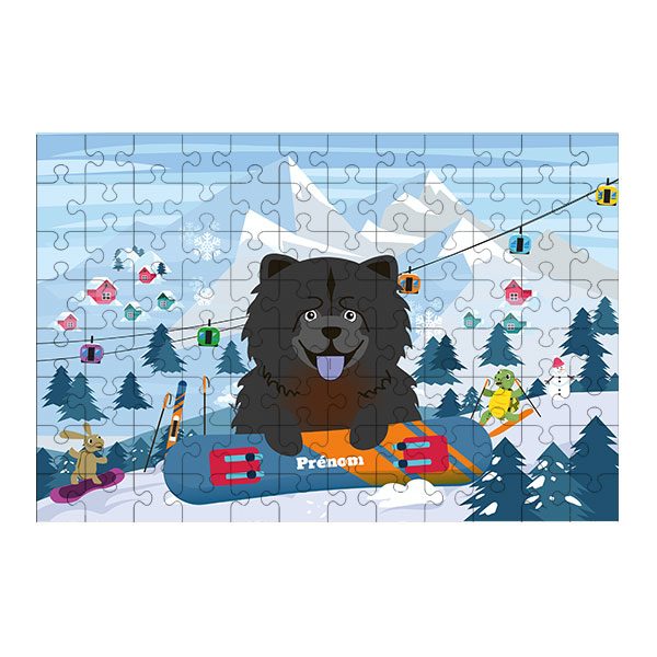 Puzzle chien Ski
