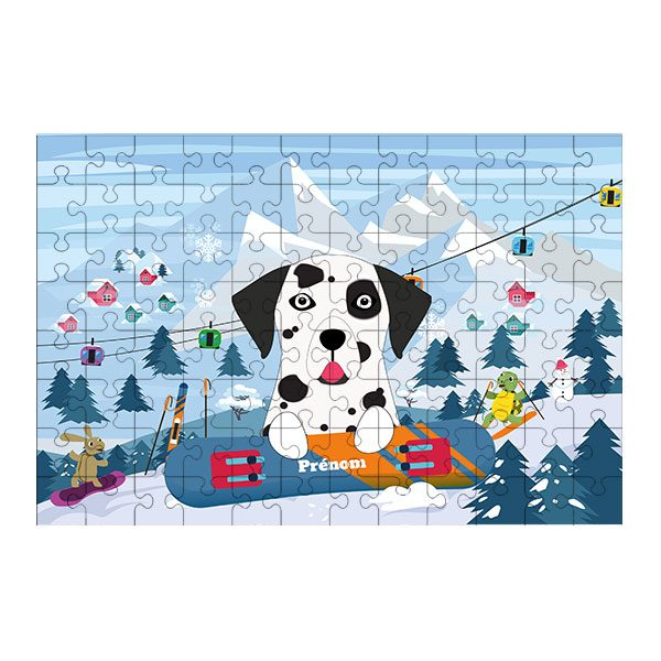Puzzle chien Ski
