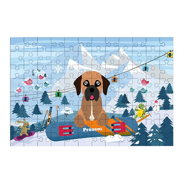Puzzle chien Ski