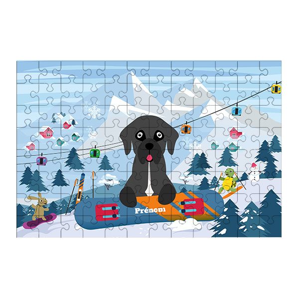 Puzzle chien Ski