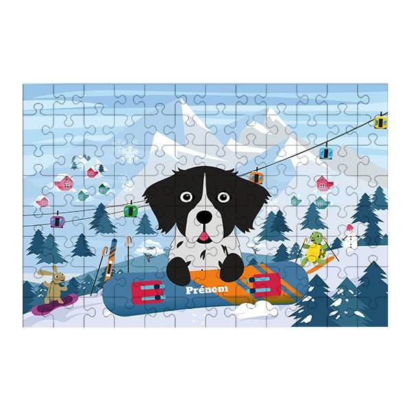 Puzzle chien Ski