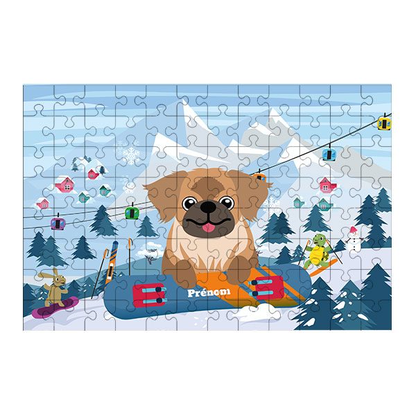 Puzzle chien Ski