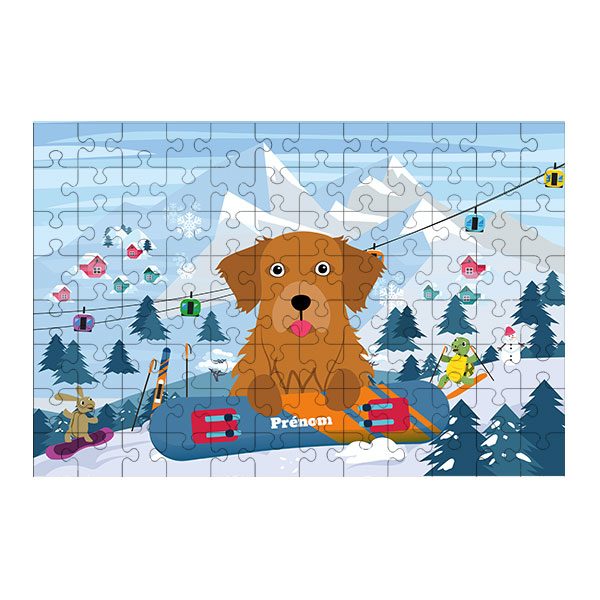 Puzzle chien Ski