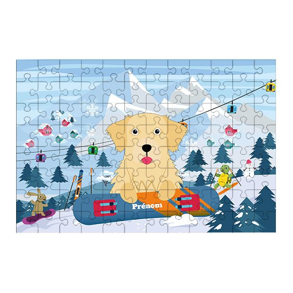 Puzzle chien Ski