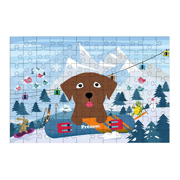 Puzzle chien Ski