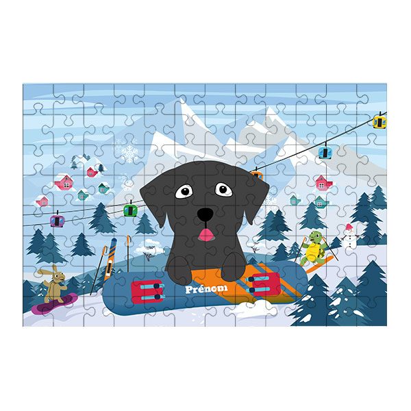 Puzzle chien Ski