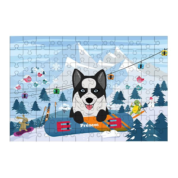 Puzzle chien Ski