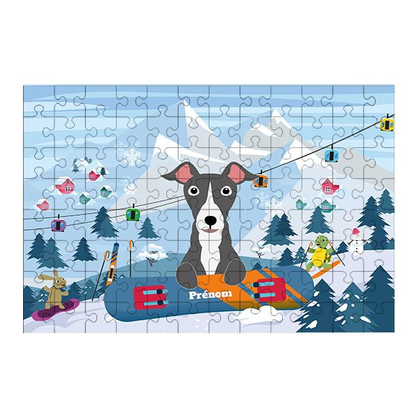 Puzzle chien Ski