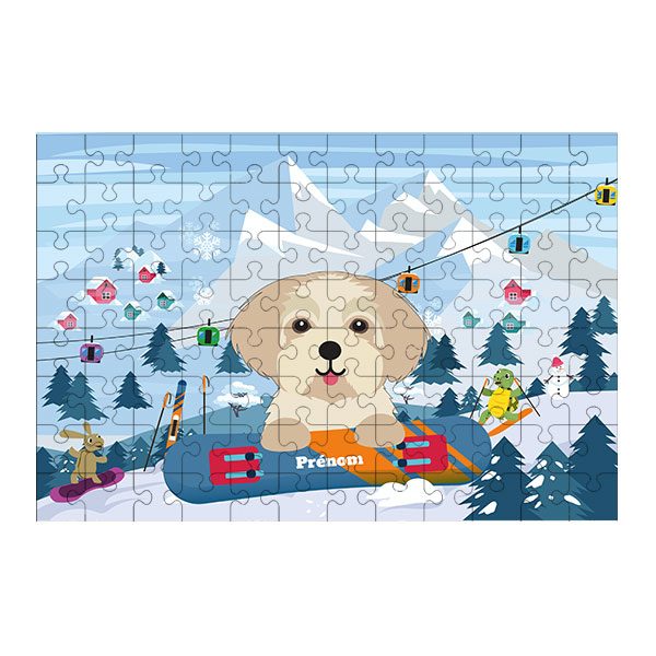 Puzzle chien Ski