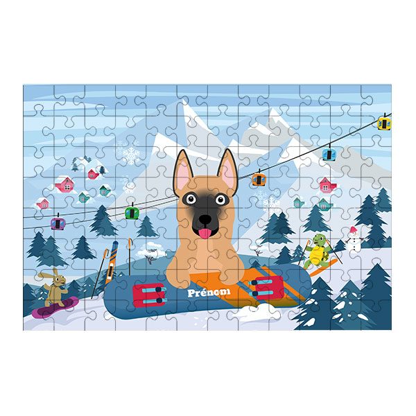 Puzzle chien Ski