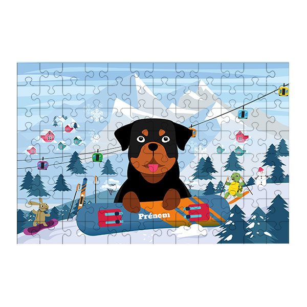 Puzzle chien Ski